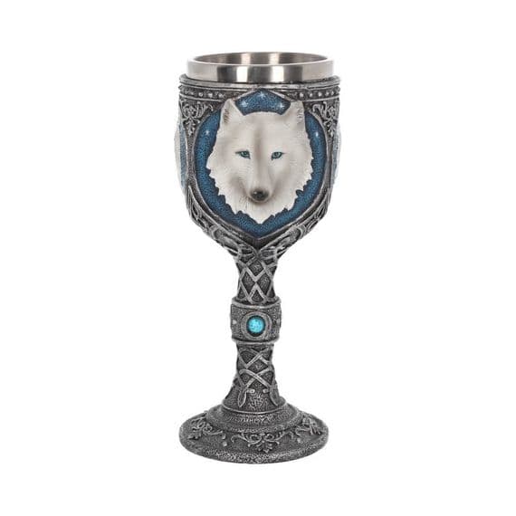 White Winter Ghost Wolf Wine Goblet | Nemesis Now Shop Sandwich Kent UK