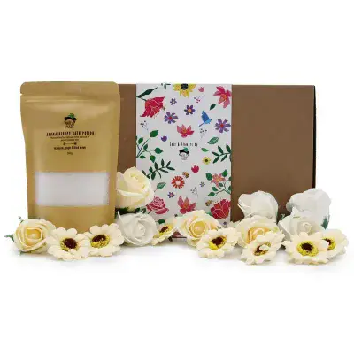 Wild Hare Colds & Flu Salt Soak & Soap Flowers Gift Set