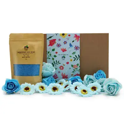 Wild Hare Total Unwind Salt Soak & Soap Flowers Gift Set