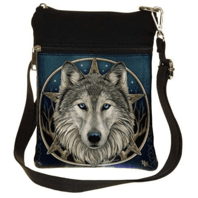 Wild One Wolf Pentagram Messenger Shoulder Bag