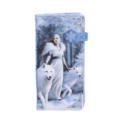Winter Guardians White Wolf Embossed Purse