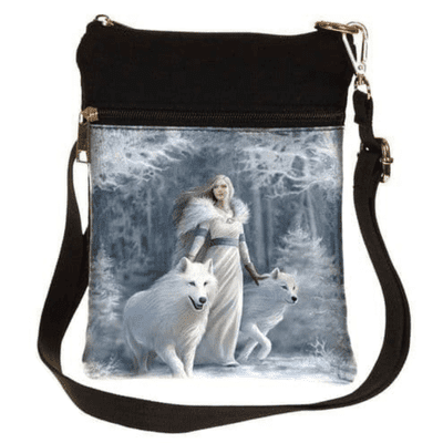 Winter Guardians White Wolf Messenger Shoulder Bag