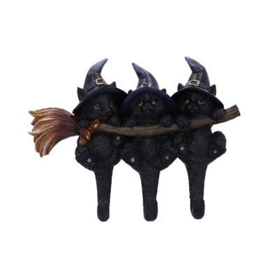 Witches Black Cat Helpers Key Hanger