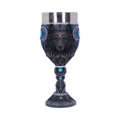 Wolf Moon Lunar Phase Wine Goblet
