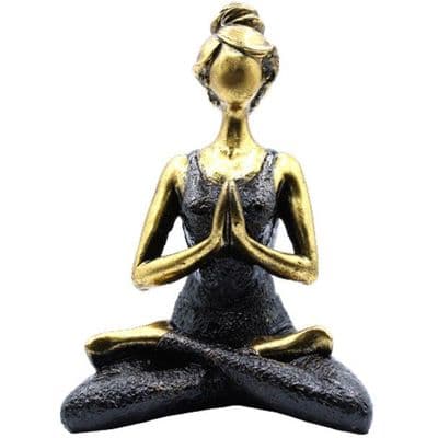 Yoga Lady Lotus Position Bronze & Black