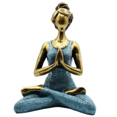 Yoga Lady Lotus Position Bronze & Turquoise
