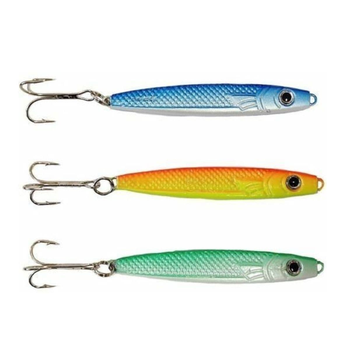Abu Garcia Kystsilda Coated Fishing Lures 60g Pack Green Blue Orange