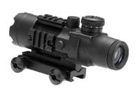 Aim Airsoft 4x32 Illuminated Rifle Red Dot Scope 20mm Picatinny Rail 3036-BK