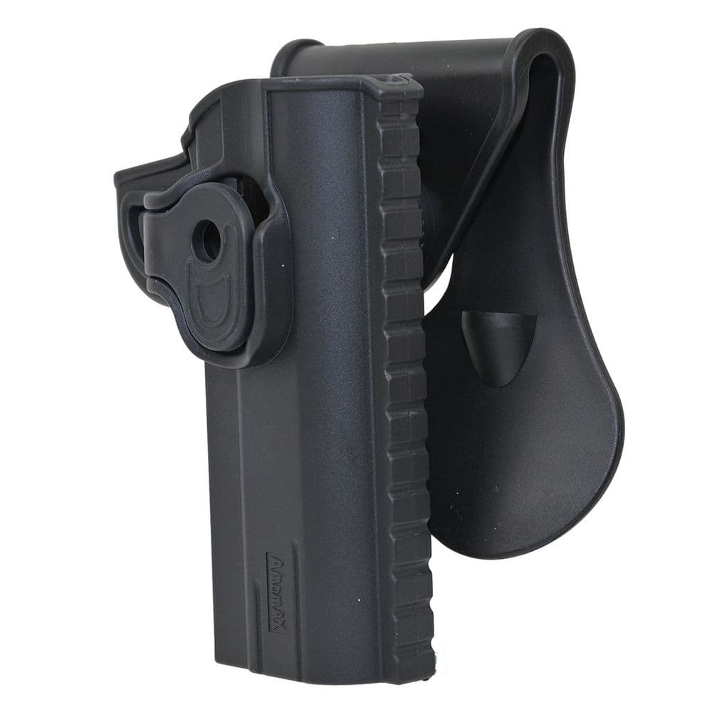Amomax Retention Holster 1911 4" Black R/H