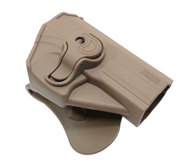 Amomax Roto Airsoft Belt Holster G&G GTP9 / USP Full Size FDE R/H