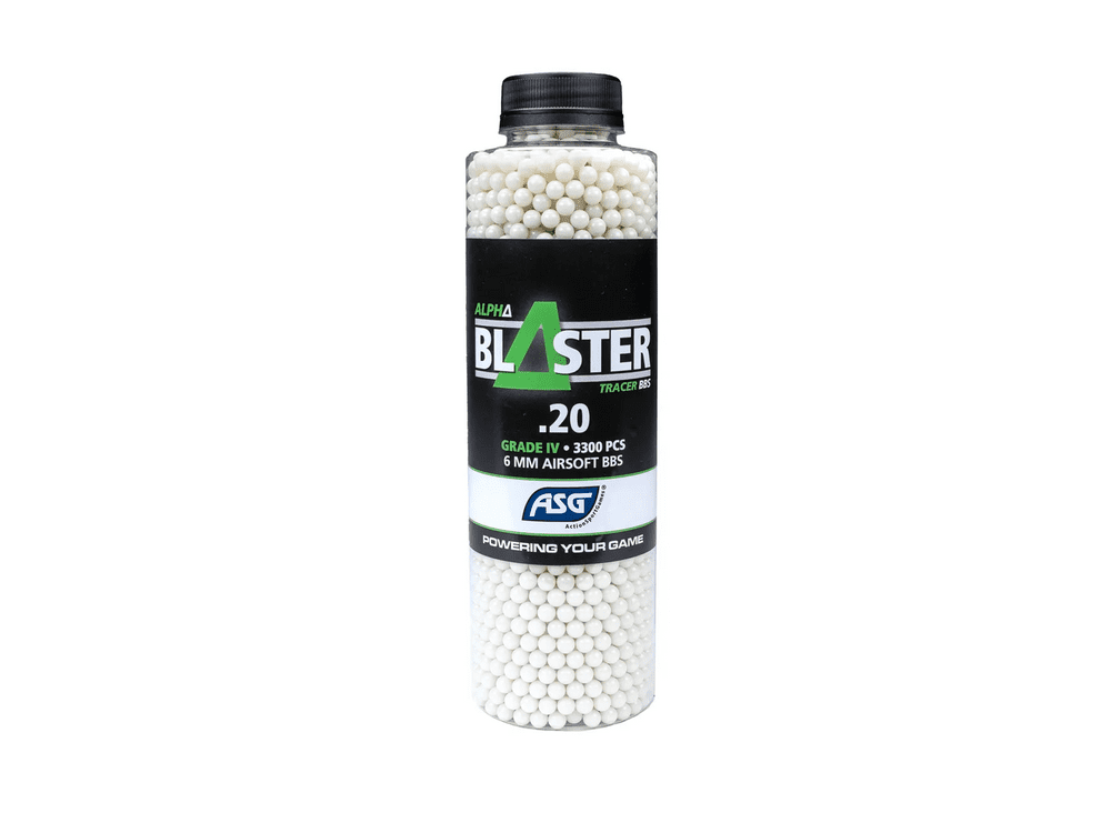 ASG Airsoft Alpha Blaster Green Tracer 0.20g 3300 Bottle 6mm bb's