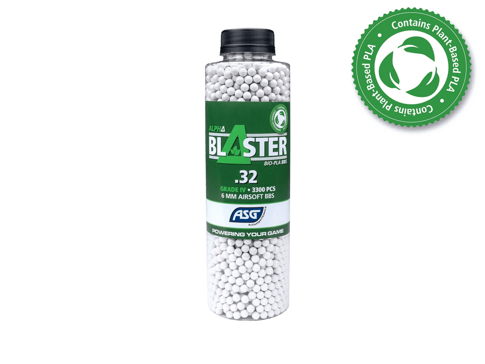 ASG Airsoft Alpha Blaster PLA Bio BBs 0.32g 3300 Bottle Pellets Ammo