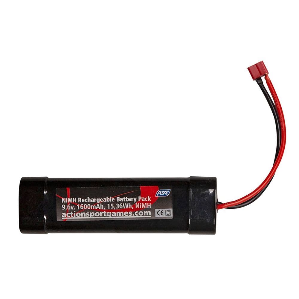 ASG Airsoft Rechargeable Battery Pack 9.6V 1600mAh NiMH Block T-Plug Deans Connector