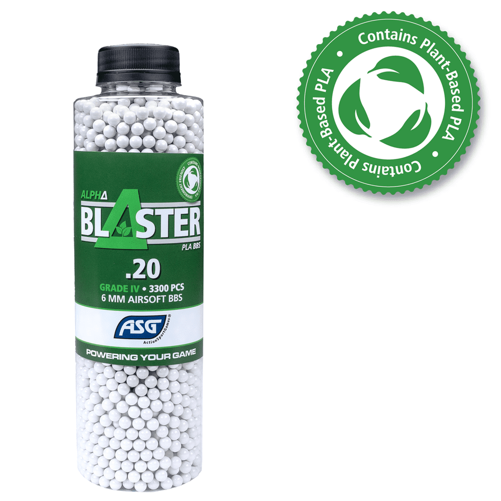ASG Alpha Blaster Bio PLA Airsoft BB’s 0.20g 3300 Bottle Pellets