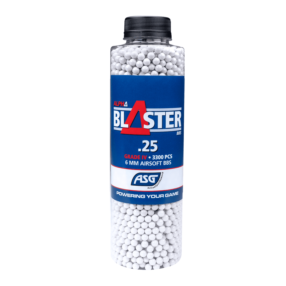 ASG Alpha Blaster Grade IV Airsoft BBs 0.25g 3300 1 Bottle Ammo Pellets