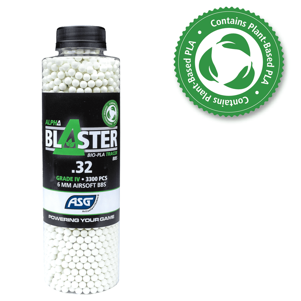 ASG Alpha Blaster PLA Green Tracer BBs 0.32g 3300 1 X Bottle