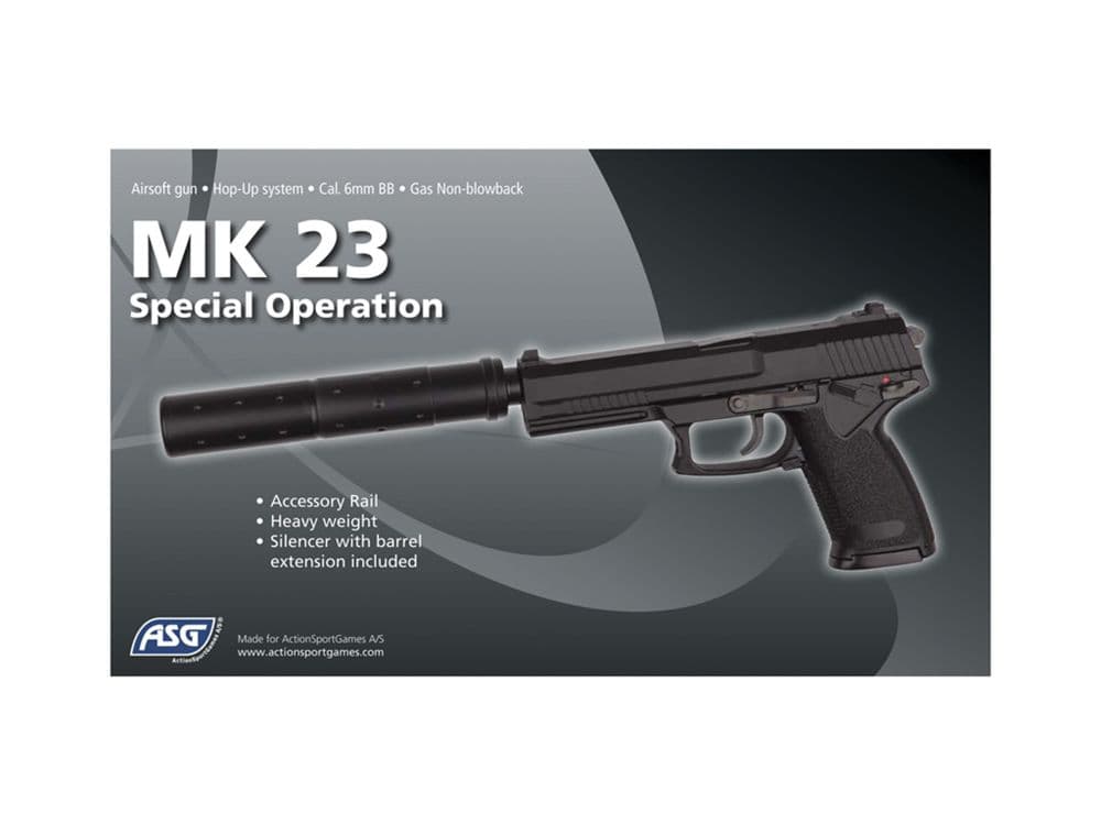 ASG MK 23 Special Operations Airsoft Pistol Gas Non Blow Back
