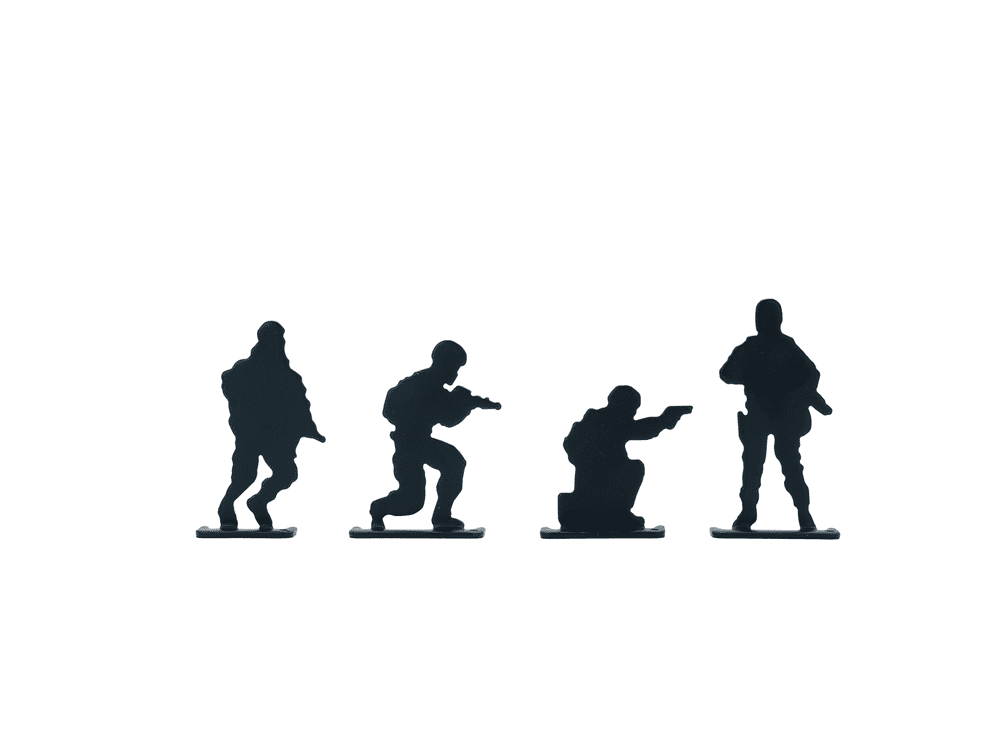 ASG Soldier Metal Silhouette Shooting Target Set 4-Piece Reactive Squad