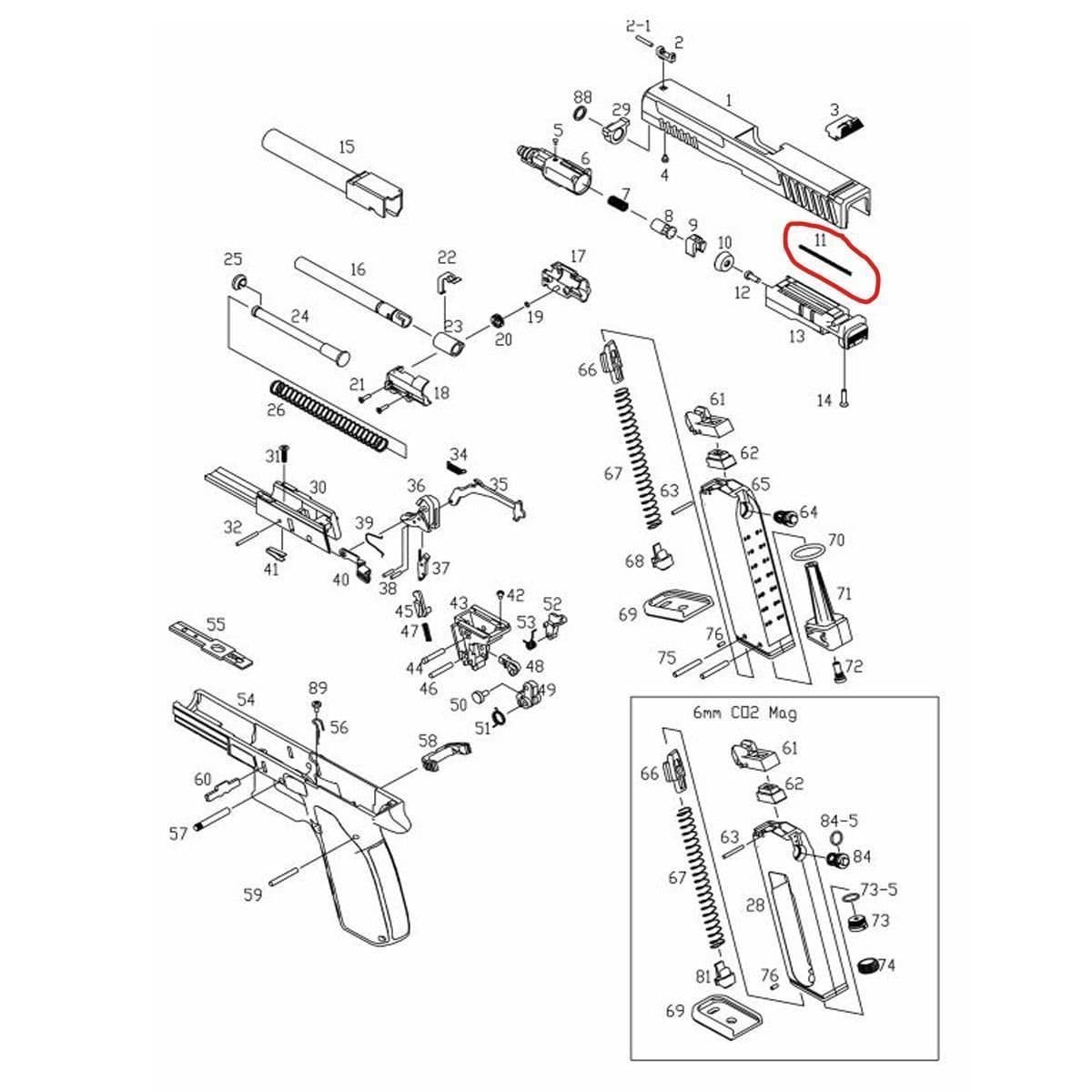 ASG Spare Part XP18 Loading Nozzle Return Spring