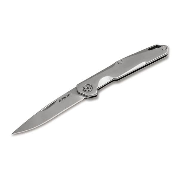 Boker Magnum Shiny EDC Silver Pocket Knife