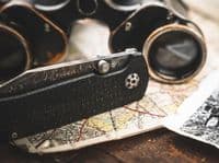 Boker Solingen Tiger Damascus Folding Knife German Tank