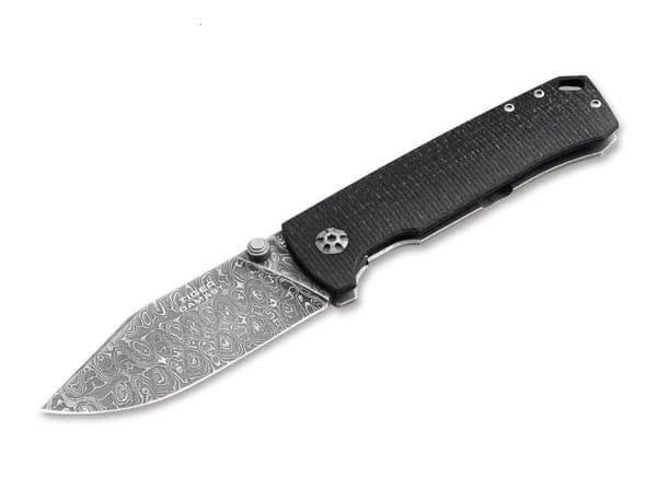 Boker Solingen Tiger Damascus Folding Knife German Tank