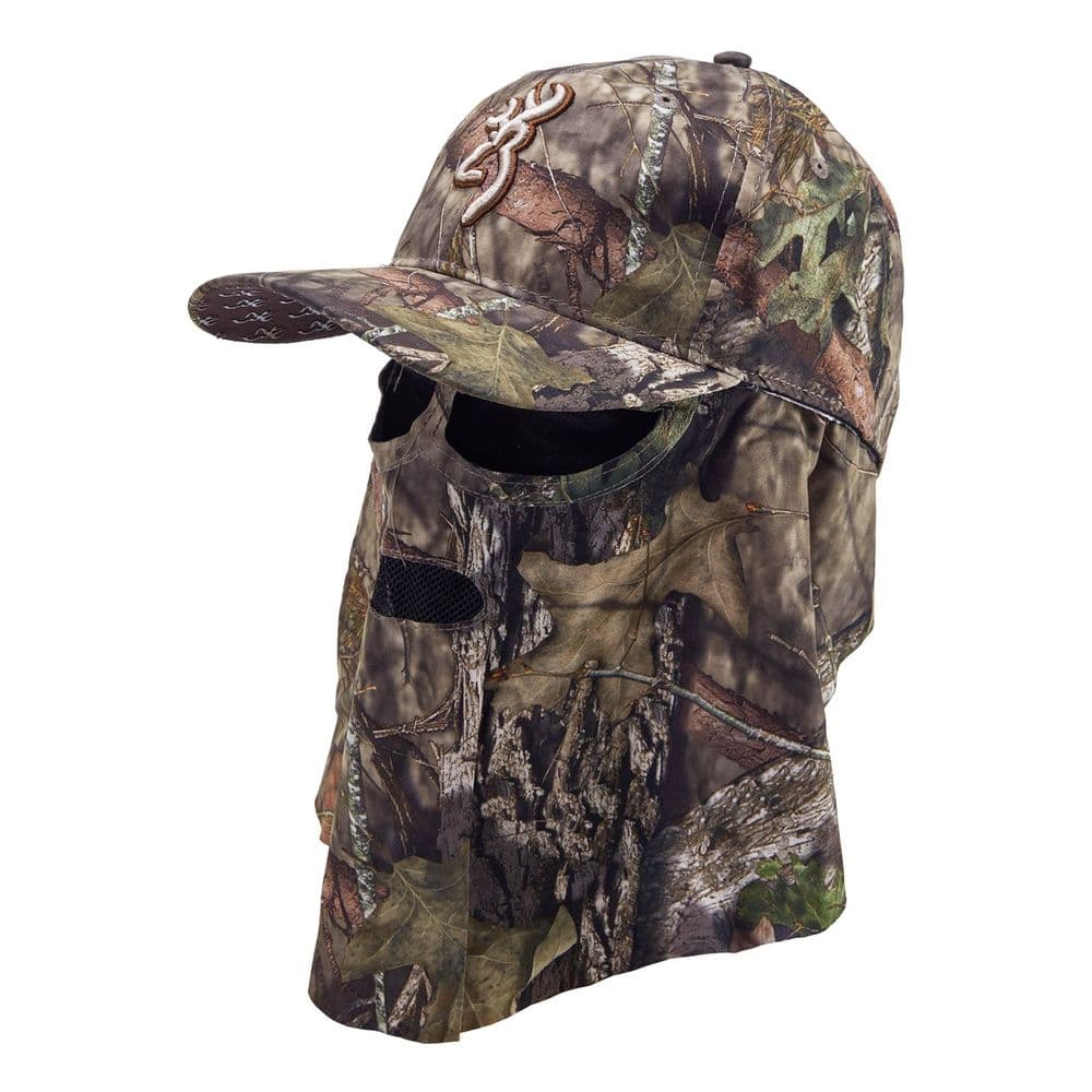 Browning Face Veil Baseball Cap Snood Mossy Oak Camo Hunt Shoot Fishing