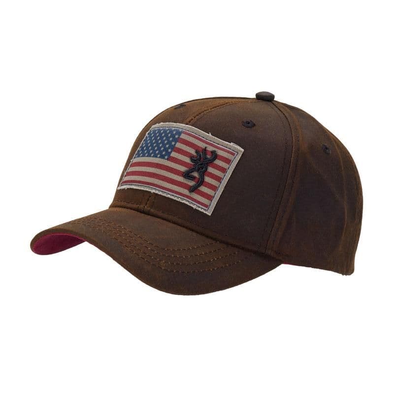 Browning Logo Baseball Hat Cap Liberty Wax US Flag