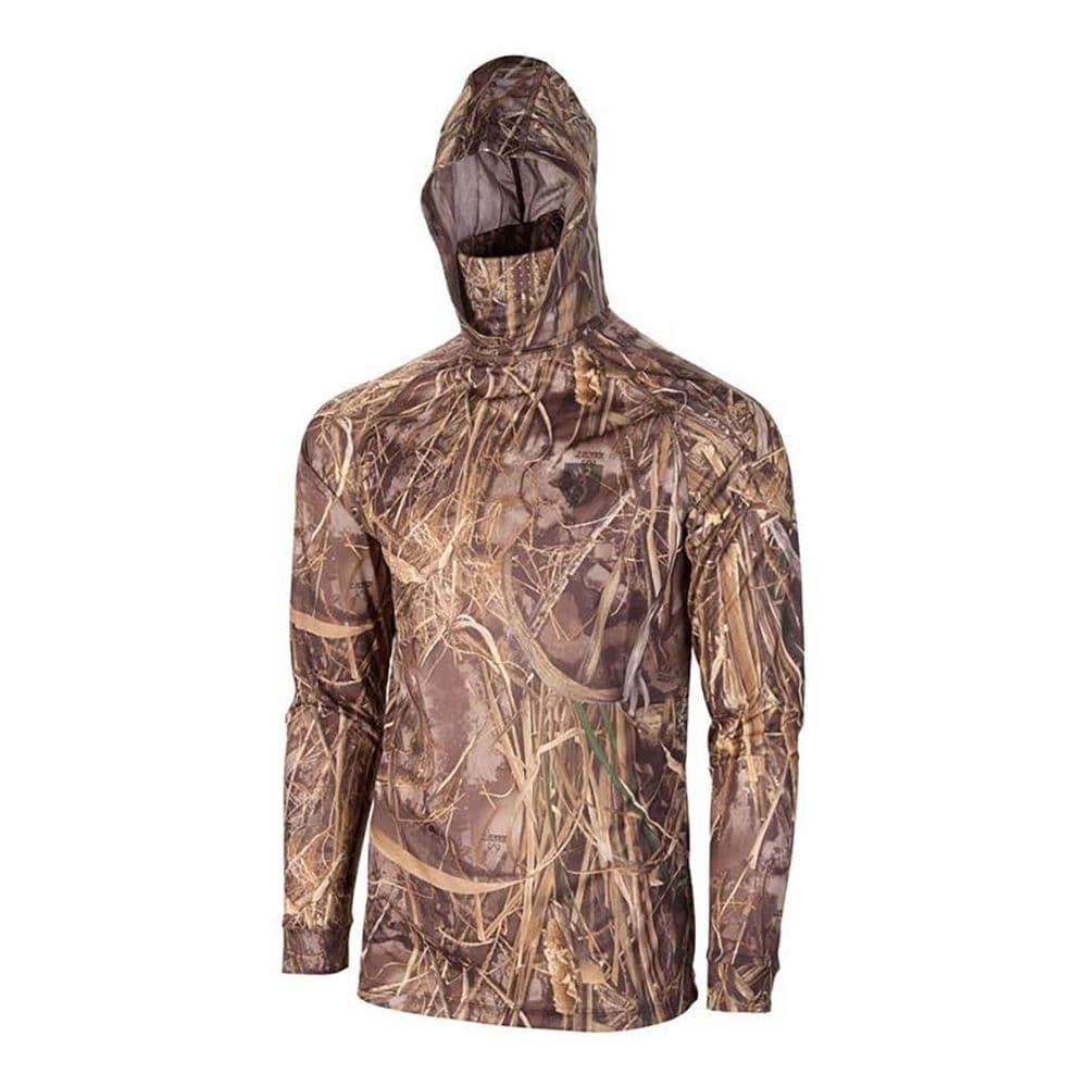 Browning Teamspirit Long Sleeve Men's T-Shirt Hooded Rtmax7 Camo Hunt Fish Game