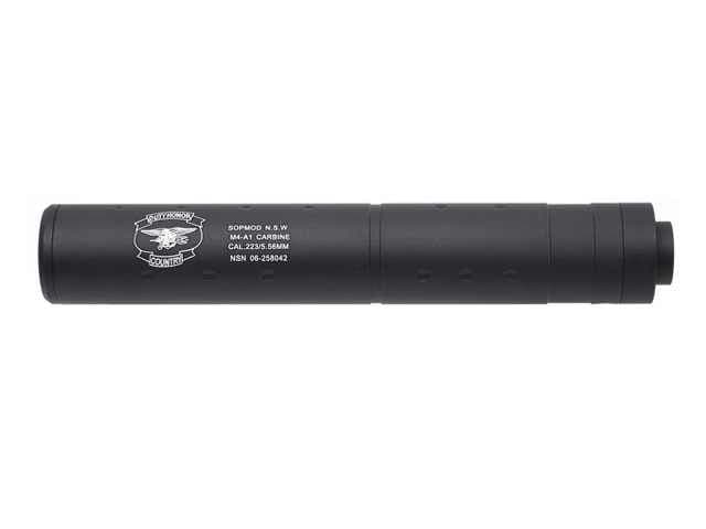 Cobra Airsoft Mock Suppressor Black Spec Ops 14mm CCW