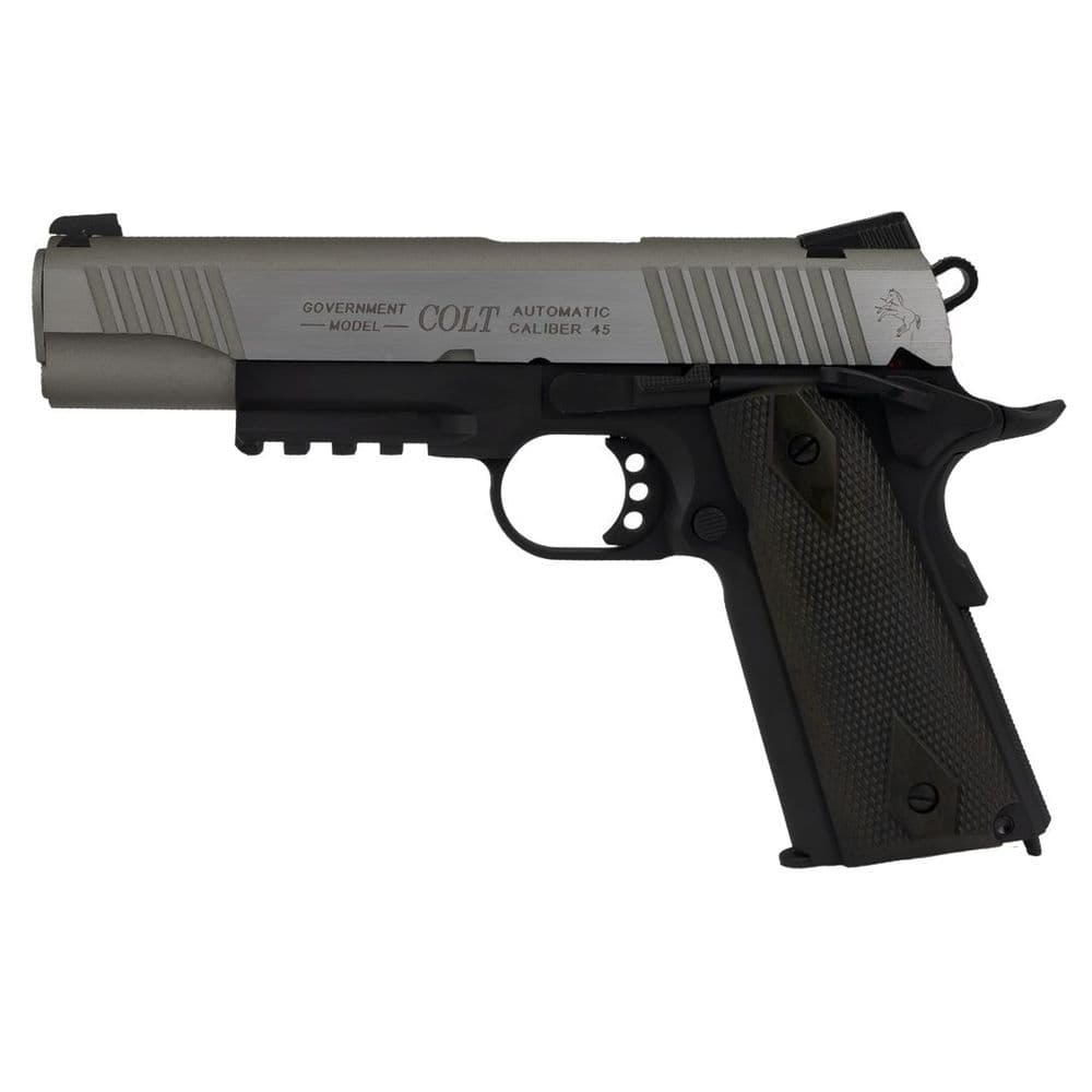 Cybergun KWC Colt 1911 Rail Co2 Airsoft Pistol Black / Chrome