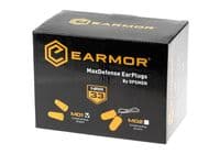 Earmor Max Defense Ear Plugs M01 NRR33 60 Pairs Box Shooting Range Motorbike