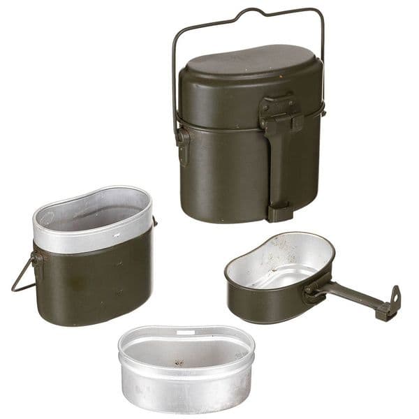 Ex-Army Surplus German Army 3 Piece Mess Tin Set Kit OD Green