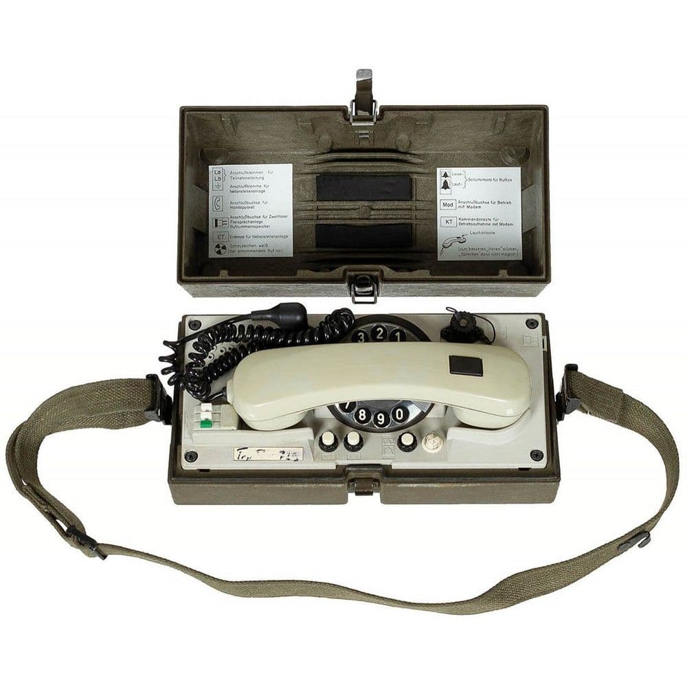 Ex Army Surplus German Field Phone Krone WF In Case Collector Reinactment