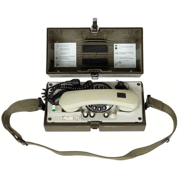 Ex Army Surplus German Field Phone Krone WF In Case Collector Reinactment