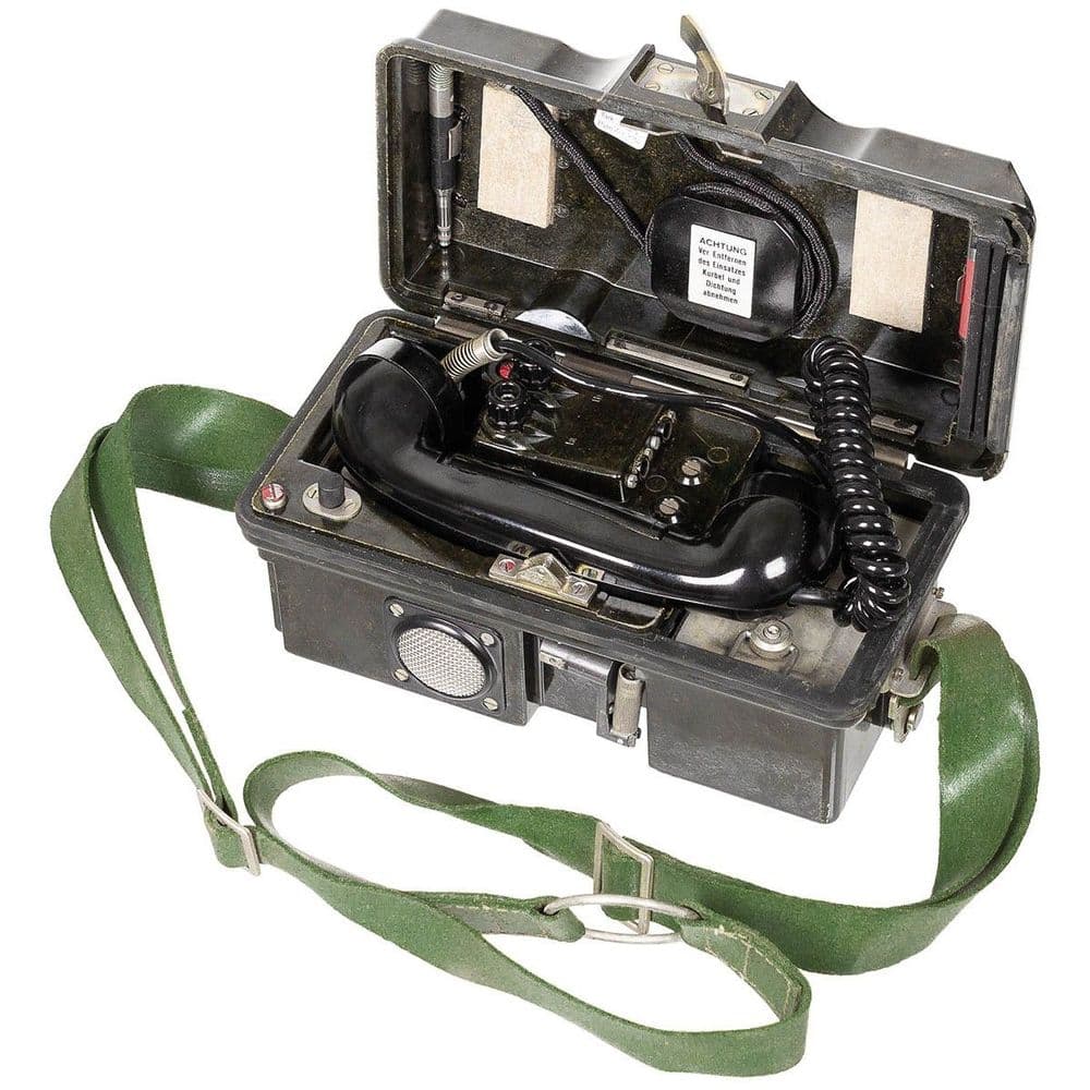 Ex Army Surplus German NVA Field Phone In Case Collector Reinactment