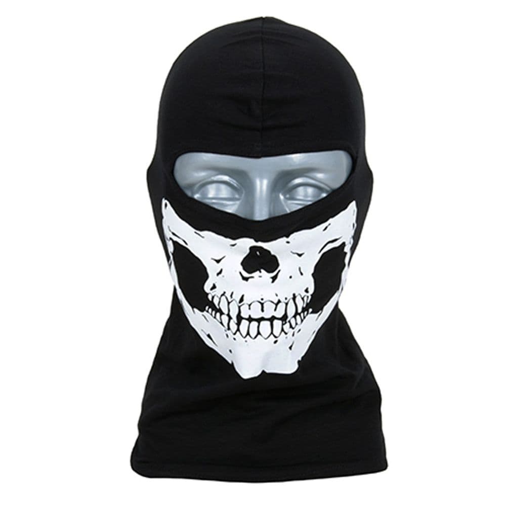 Fields Skull Logo 1 Hole Balaclava Type A Black Airsoft Biking