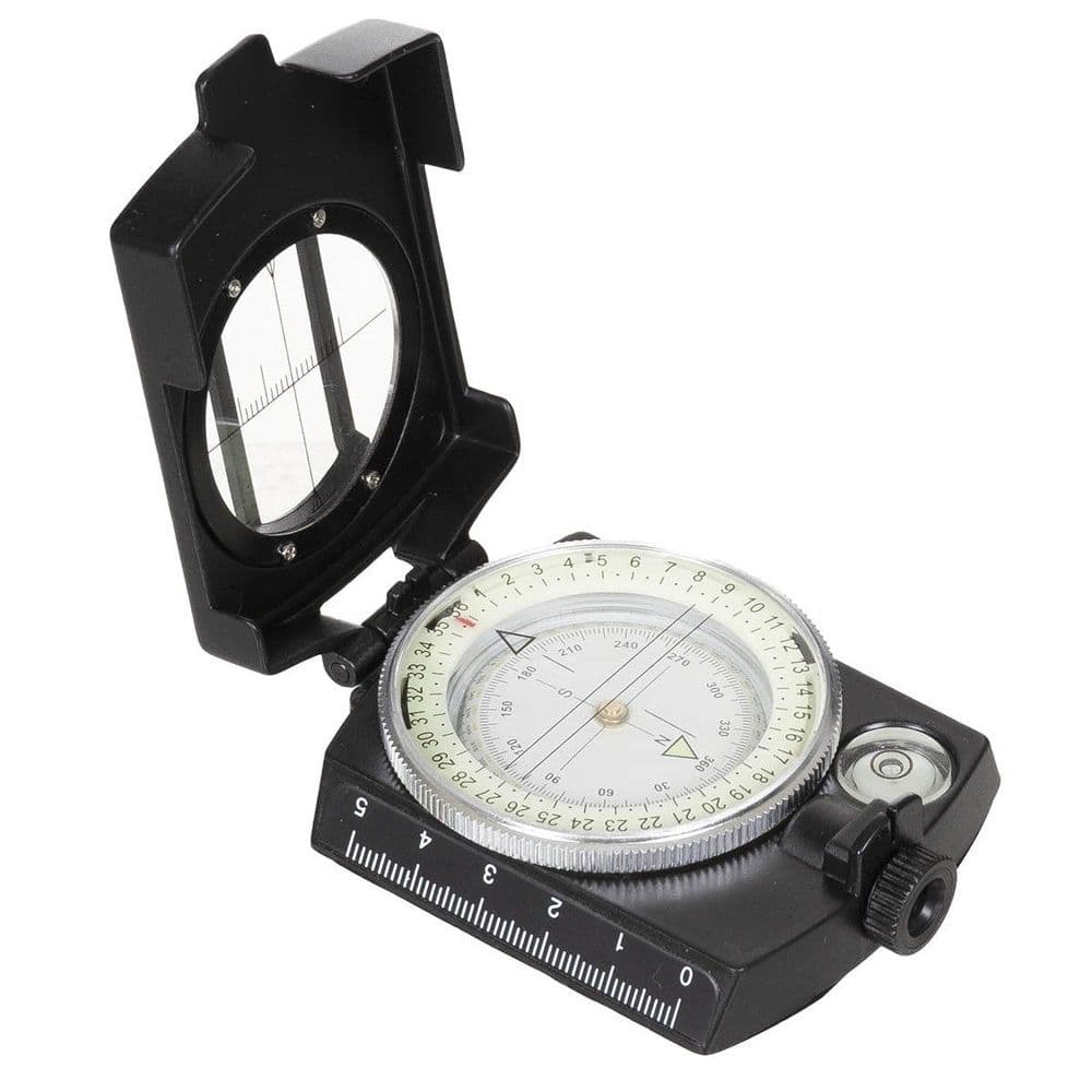 Fox Outdoor Precision Metal Body Compass Black Map Reading Hiking Camp Cadet