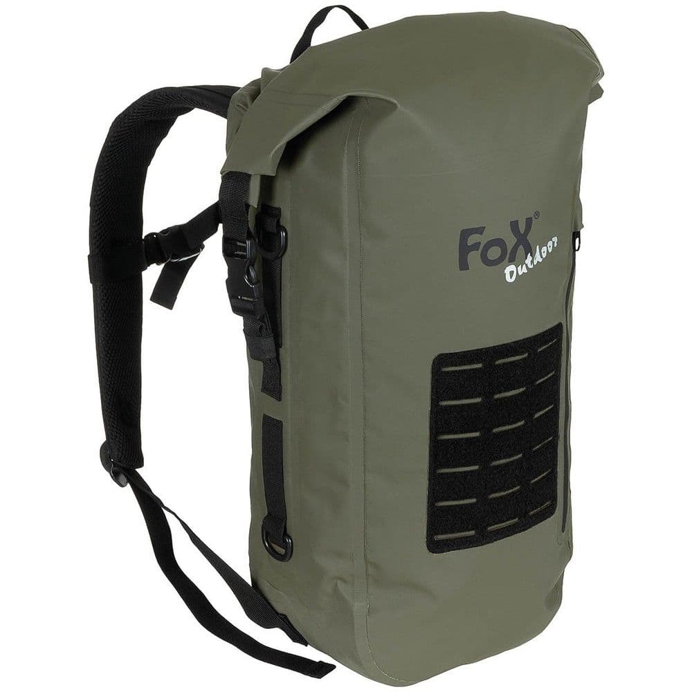 Fox Outdoors Backpack Dry Pak 30ltr Green Waterproof Camping Biking Hiking