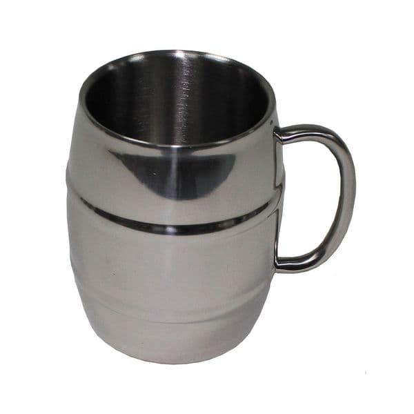 Fox Outdoors Barrel Mug 450ml Stainless Steel Double-Walled Insulated Silver