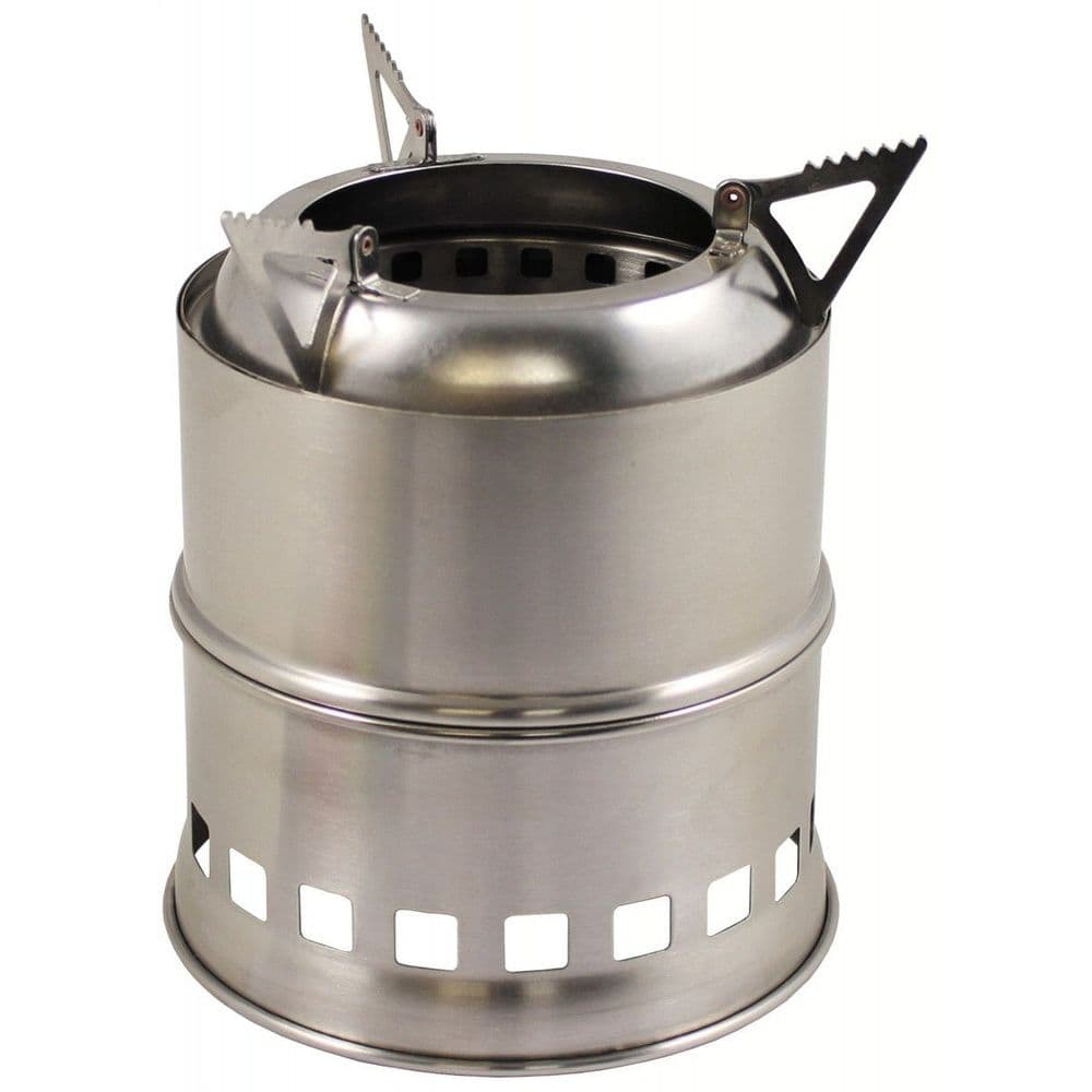 Fox Outdoors Compact Solid Fuel Cooking Stove Forest Stainless Steel
