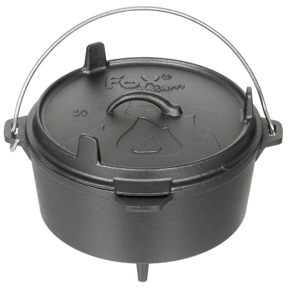 Fox Outdoors Dutch Pot Oven Cast Iron Cooking Pot 3.8 ltr Camp Fire