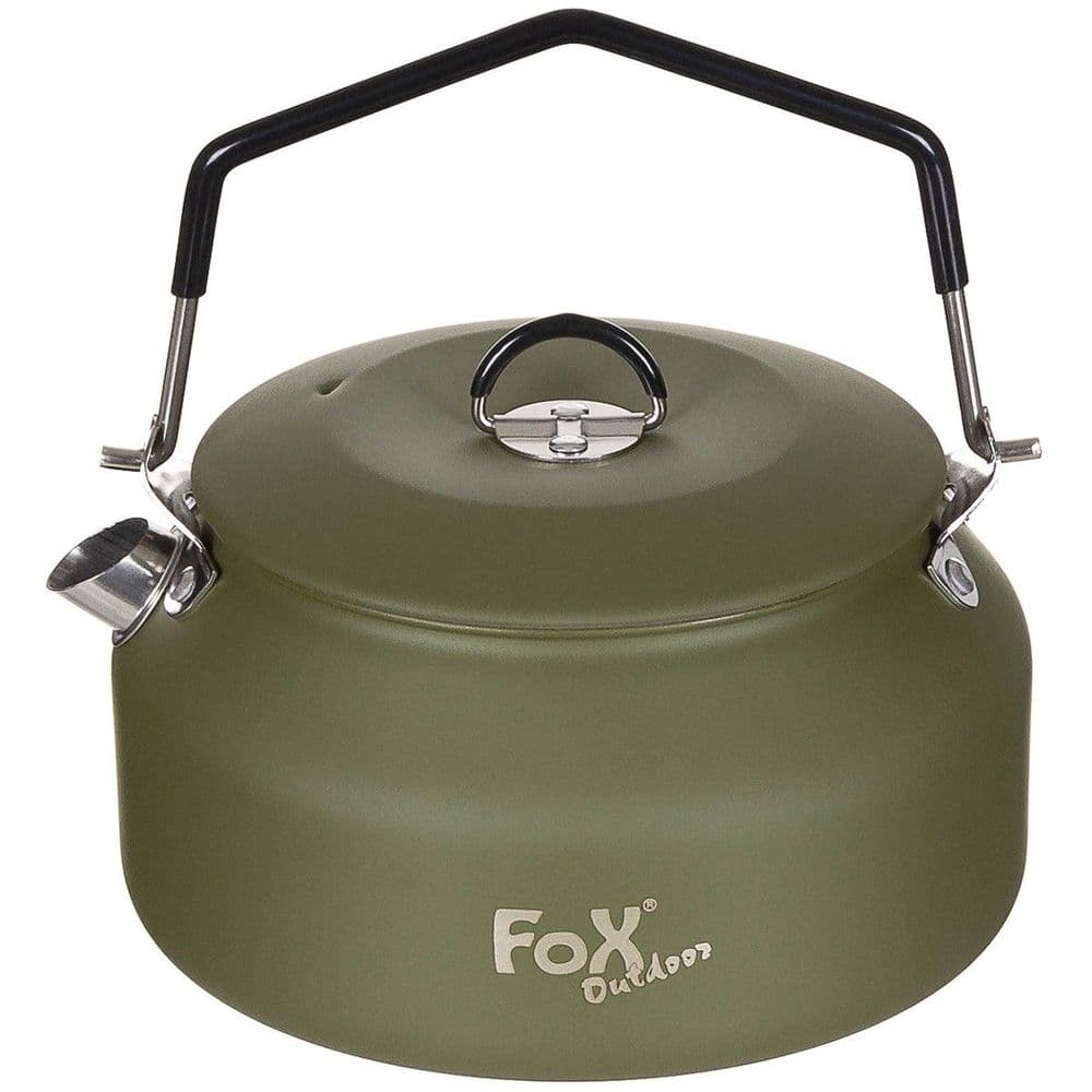 Fox Outdoors Stainless Steel Camping Kettle Green 1 Ltr