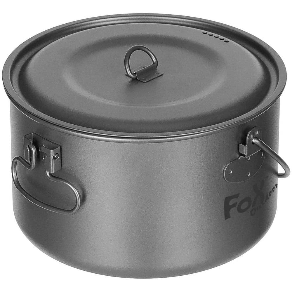 Fox Outdoors Titanium Cooking Pot Large Folding Handles 1.95 Ltr Camping