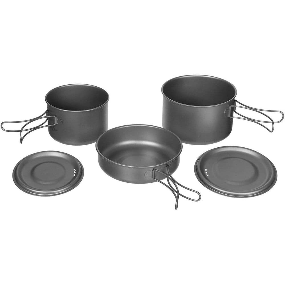 Fox Outdoors Titanium Mess Kit 5-Part Pot Pan Tin Camping