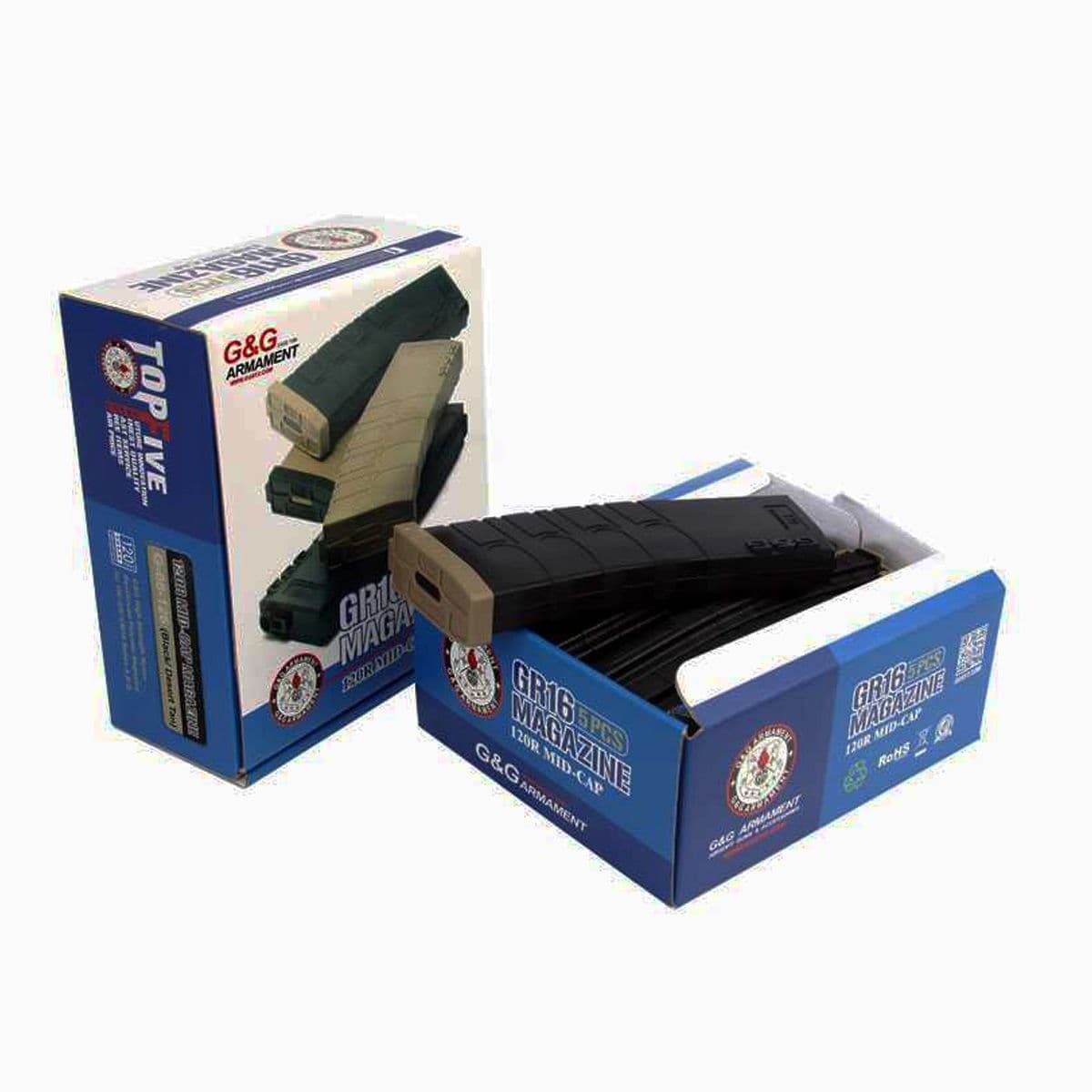 G&G Airsoft Magazine Box Set Black / Tan GR16 M Series