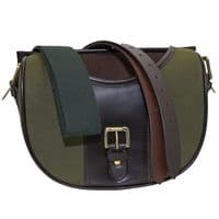 GMK Stonebridge Deluxe Shotgun Cartridge Bag 100 Green Canvas / Leather
