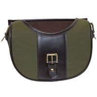 GMK Stonebridge Deluxe Shotgun Cartridge Bag 100 Green Canvas / Leather