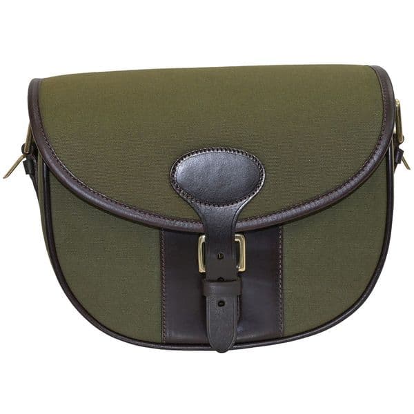 GMK Stonebridge Deluxe Shotgun Cartridge Bag 100 Green Canvas / Leather