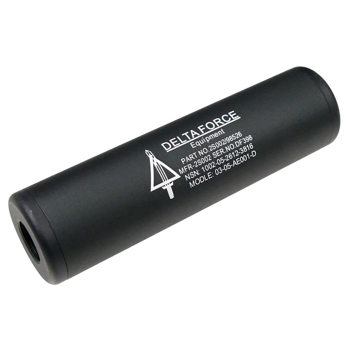 King Arms Airsoft Delta Force Logo Mock Suppressor 110mm x 30mm 14mm CCW CW